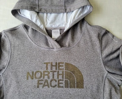 Pullover con capucha The North Face para mujer M gris dorado con logotipo nuevo sin etiquetas Foto 1 de 4