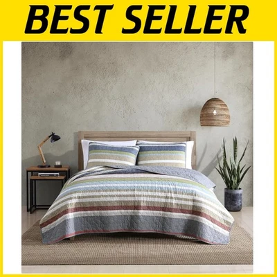 轻便全/大号床上用品套装 - 条纹主题 — 第 1/4 张图片