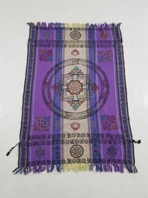 Vintage Traditional Tibetan Inspired Purple Wall Hanging 47x34 inches Foto 1 de 4