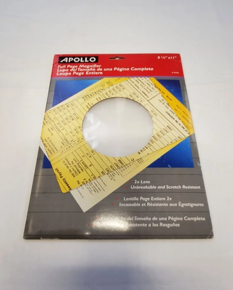 Lupa Apollo Full Page 2X Lente Irrompible y Resistente a los Arañazos Alta Potencia Foto 1 de 4