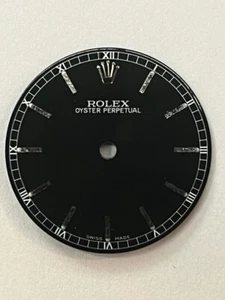 Original Dial Rolex No Date Size 24mm Black , Silver Index - Quadrante - Imagen 1 de 1