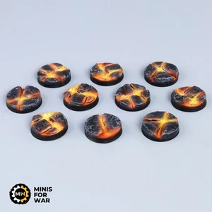 Lava - Battle Ready 3D Bases - 10x 32mm [PAINTED] - Picture 1 of 4