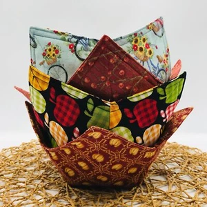 Tazón de sopa para microondas acogedor tazón reversible acogedor, juego de 4 colección de otoño clásico - Imagen 1 de 7