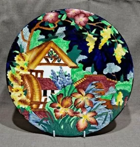 Maling Art Pottery 11" Plate ~ England ~ Water Mill Scene - Picture 1 of 6