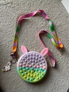 Gummi Tasche Mädchen Umhängetasche 16cm mit Ohren Einhorn - Bild 1 von 3