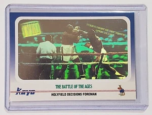 1991 KAYO HOLYFIELD DECISIONS FOREMAN BATTLE OF THE AGES #100 - HOLOGRAM CARD - Picture 1 of 3