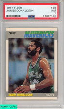 1987 FLEER JAMES DONALDSON #28 DALLAS MAVERICKS PSA 7 NM