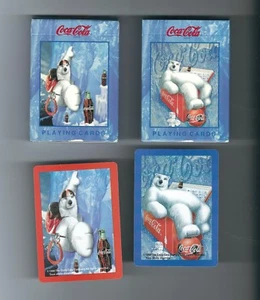 (2) Mazos de póquer de cartas Coca-Cola 1998 oso polar - Imagen 1 de 8