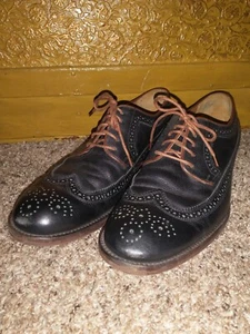 J&M Est 1850 Black Leather Wing Tip Lace Up Dress Men’s 12 M Shoes 20-1355 - Picture 1 of 8