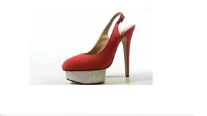 Charlotte Olympia Mujer Eslingbacks Plataforma de Bomba Italia $925 Euro 40 Tacón de Vestir - Imagen 1 de 5