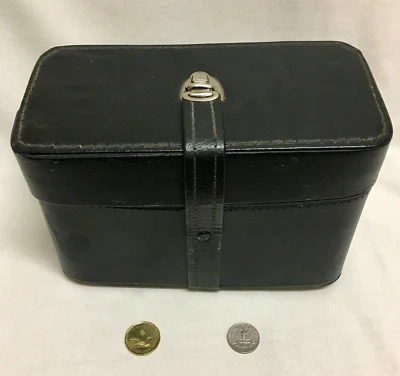 Steampunk Vintage Vinyl Purse Camera Gadget Bag Black 1960s Straps Metal Clasp - Image 1 of 4