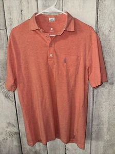 JOHNNIE O Hangin Out Polo Shirt Golf Men Medium  Golf Pink Cotton Blend Stretch - Picture 1 of 5