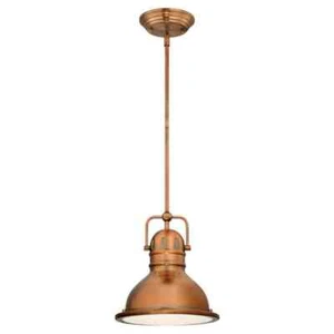 Westinghouse Boswell 1-Light LED Mini Pendant Washed Copper Frosted Acrylic - Picture 1 of 5