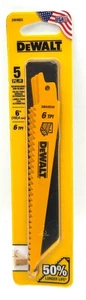 NEW Dewalt DW4802 Reciprocating Saw Blade 5Pk 6" 6 TPI ~ Free Shipping - Picture 1 of 8
