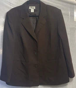 Style & Co Women's Brown Casual Jacket Size 16W Zip Front Layer Plus Size Coat - Picture 1 of 7