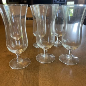 Vintage Hurricane Cocktail Dessert Parfait Gläser klar 6" 6er Set - Bild 1 von 5