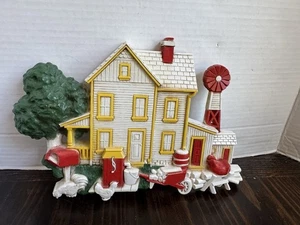 Homco 3D Wall Plaque Farm House Chickens Country Decor 7369 USA Vintage - Picture 1 of 5