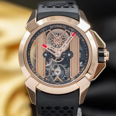 Jacob & Co. Epic X Puentes Oro Rosa 44mm Esqueleto | W&B | Precio de venta sugerido por el fabricante $68k Foto 1 de 4