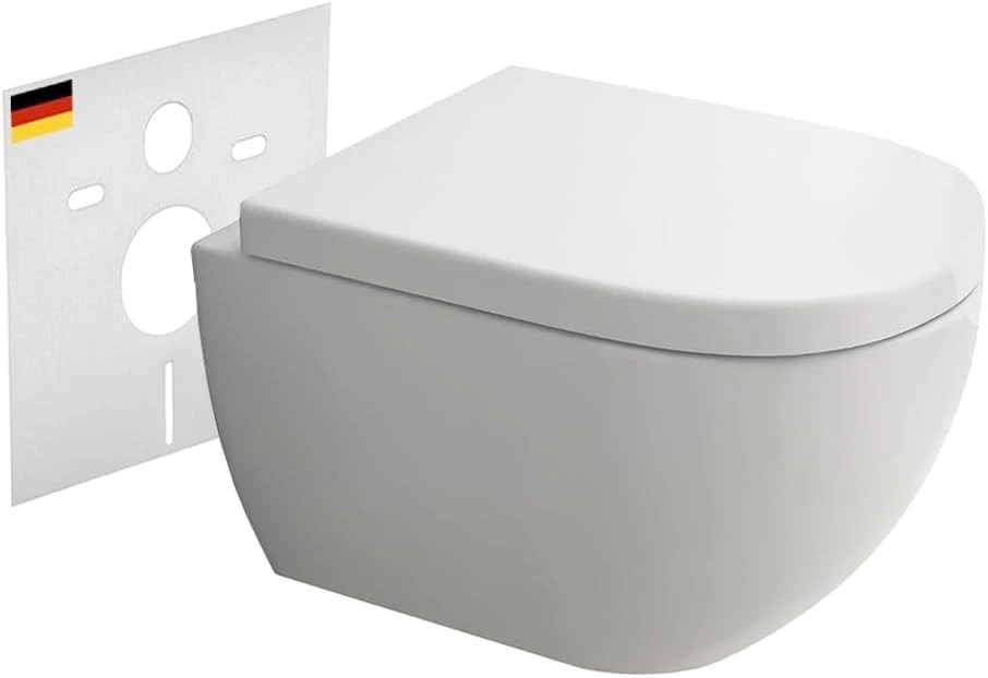 Alpenberger Wand WC Spülrandlos Nano Toilette Hänge WC & WC-Sitz Made in Europa