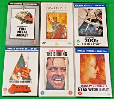 Stanley Kubrick 6 x Film DVD Bundle/Job Lot - Spartacus, 2001, Clockwork Orange+ - Image 1 of 4