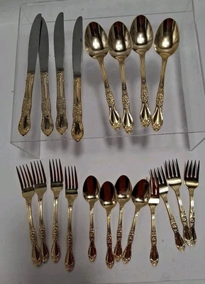 Cubiertos de acero inoxidable Northland tono dorado de 20 piezas aspecto usado leer  Foto 1 de 4