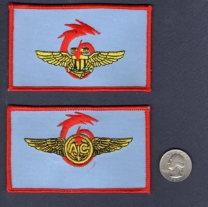 HS-6 INDIANS NAVY Naval Aviator Aircrew Helicopter Squadron Name Tag Patch Set - Picture 1 of 1