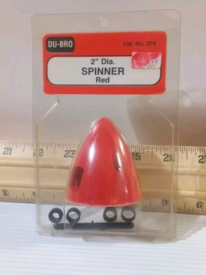 DU-BRO Red 2 Inch 2-Blade Spinner No. 274 Missing Screws, Air Plane Parts, Read  - Image 1 of 4