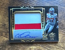 2022 Leaf Trinity Game Worn Patch Auto Black Gold Chris Olave 1/1  RC #X7766