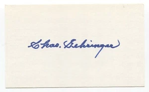 Charlie Gehringer Signed 3x5 Index Card Baseball Hall of Fame Autographed HOF - Picture 1 of 2