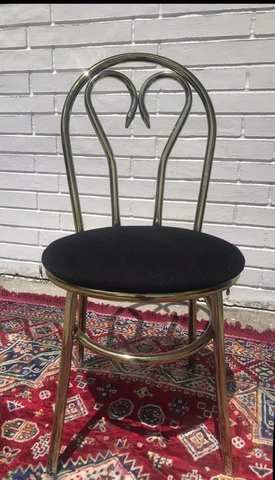 Vintage Ice Cream Parlor Chair Heart Swan Shape Mid Century Retro Cover