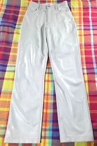 Neu mit Etikett Abercrombie & Fitch vegane Lederhose 90er gerade ultrahohe Leibhöhe Größe 4 27" - Bild 1 von 11