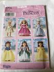 Simplicity 5705 Disney Princess Costumes for 18" Dolls Sewing Pattern Uncut