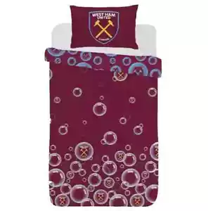 West Ham United Einzel Bettbezug Set Fußball Wende Offiziell Lizenziert - Bild 1 von 3