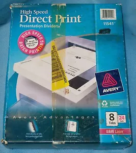 Avery Direct Print Laser Printer Presentation Dividers, 8-Tab, 24 Sets - #11541 - Picture 1 of 2