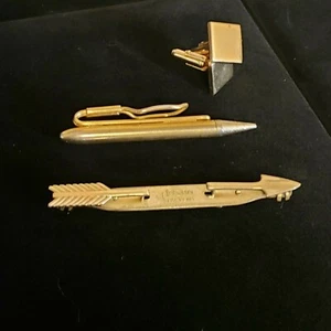 3 Tie Clips and Cuff Links Suit Formal Accessories Business Mens VTG - Picture 1 of 4