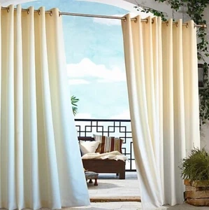 Outdoor Curtains for Patio Gazebo Cabaana Multiple Sizes Sun Blocking Drapes - Picture 1 of 14