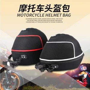 Universal Racing Black Motorcycle Bike Red Helmet Bag Head Lid Carry Case - Picture 1 of 2