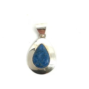 Vintage Navajo Sterling Blue Lapis Lazuli Teardrop Pendant Signed By Ella Peter - Picture 1 of 5