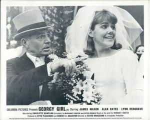 GEORGY GIRL LYNN REDGRAVE JAMES MASON ORIGINAL LOBBY CARD BRITISH WEDDING SCENE