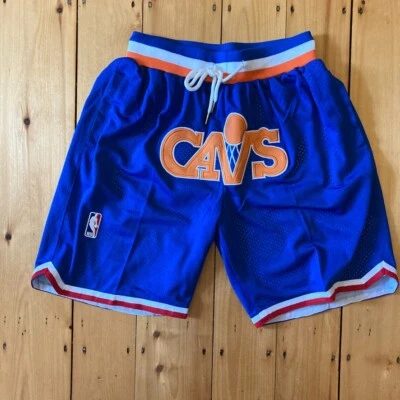 Pantalones Cortos de Baloncesto Just Don Cleveland Cavaliers Cavs Naranja Azul MiUSA Talla S Usados en Excelente Condición Foto 1 de 4