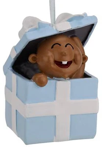 Baum Buddees Babys erster Ornament - personalisierbar (blau dunkler Ton) Weihnachten  - Bild 1 von 3