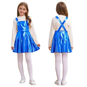 Kids Girl's Dresses Photography Overalls Casual Dress With Pocket Metallic Rave - Picture 1 of 54