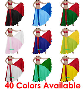 Satin Flamenco Skirts Mix Color 360 Full Circle Gypsy 12 Yard Belly Dance Jupe