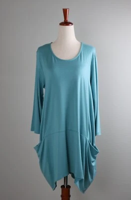 COMFY USA NWT $109 Super Soft Eden Draped Tunic Top in Jade Size Medium - Image 1 of 4