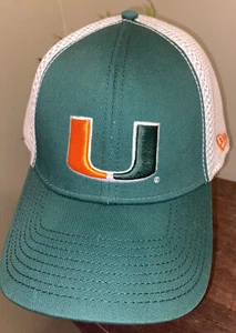 Miami Hurricanes grün & weiß eng anliegende Kappe Mütze - Medium/Large - New Era - Bild 1 von 4