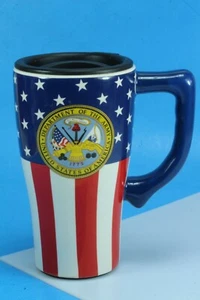 Taza de cerámica con tapa Spoontiques Estados Unidos de América Departamento del Ejército. - Imagen 1 de 7