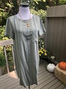 NEW Anthropologie Cloth &Stone Short Sleeve V Neck Green T-Shirt Dress S SMALL - Picture 1 of 6