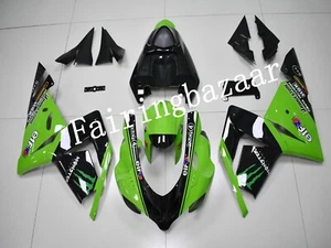 Fit for 2004 2005 ZX10R Black Green ABS Plastic Injection Bodywork Fairing Kit - Foto 1 di 7