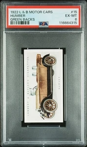 Humber - 1922 Lambert & Butler Motor Cars Green Backs #15  PSA 6 - Picture 1 of 2