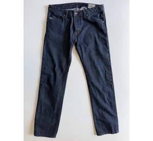 DIESEL Darron Slim Tapered Button-Fly Jeans Mens 33x32 Blue Dark Denim Regular - Picture 1 of 19